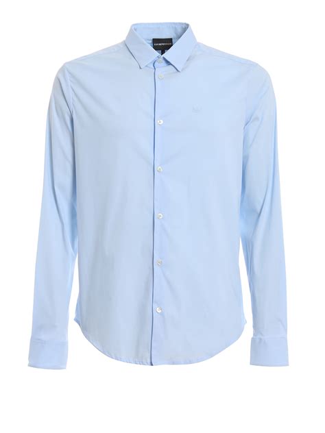 Sky Blue Stretch Poplin Shirt 